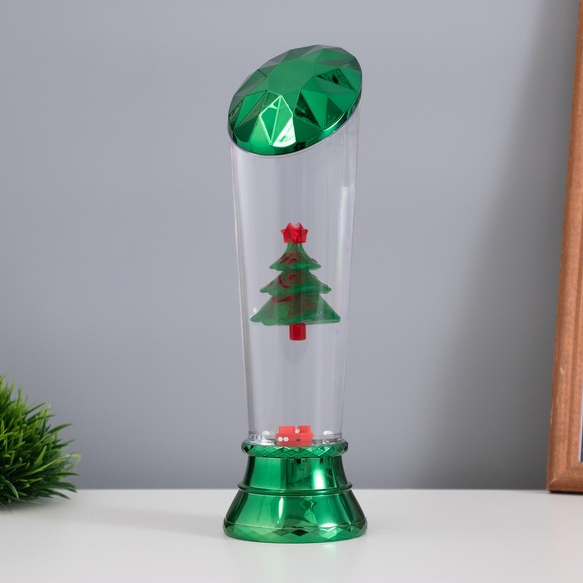 Лава лампа «Елка» LED 3хААА USB зеленый 6.5×6.5×23.7 см