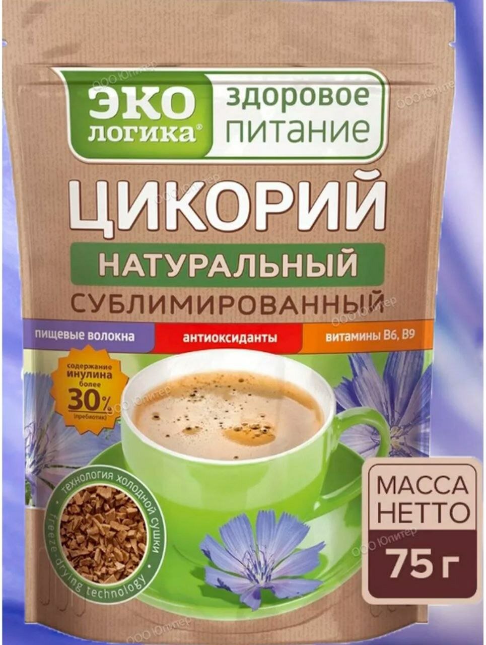 Цикорий Московская Кофейня, натуральный, сублимированный, без кофеина. 75гр.
