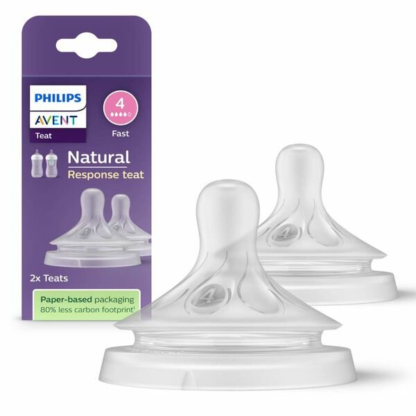 Соска силиконовая со средним потоком Natural Response Philips Avent 2шт (SCY964/02)