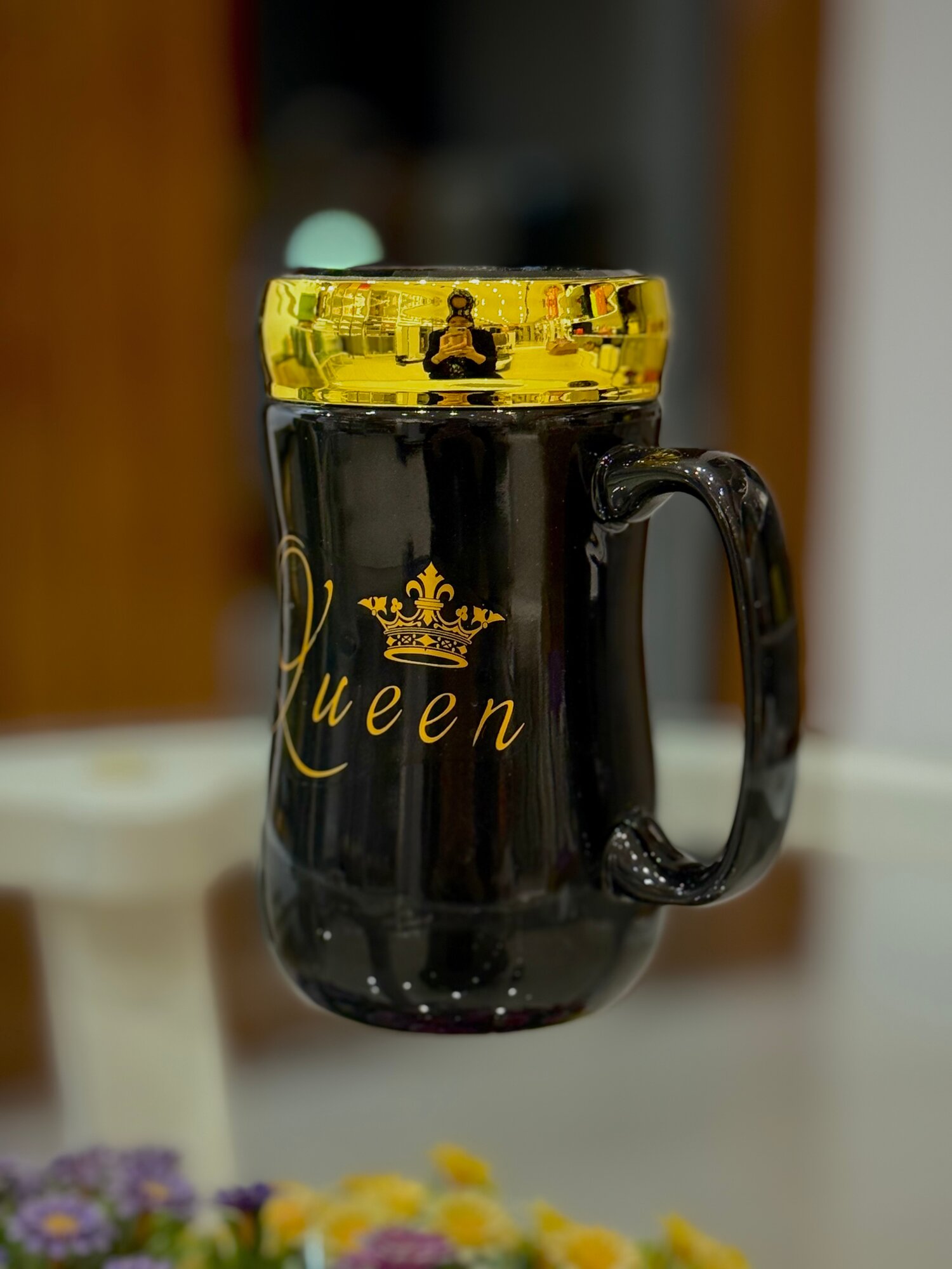 Кружка с крышкой , керамика, 350-450мл — фото 1