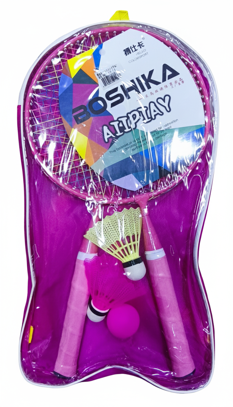 Набор для бадминтона BOSHIKA AT PLAY, розовый, для начинающих — фото 1