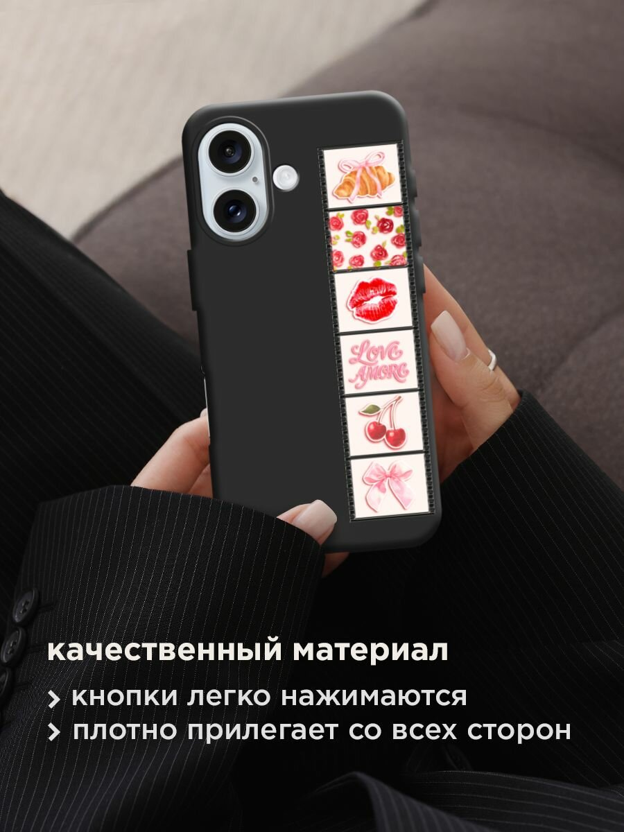 Чехол на Apple iPhone 16 / Айфон 16 с принтом "Розовая фотопленка 2" — фото 1