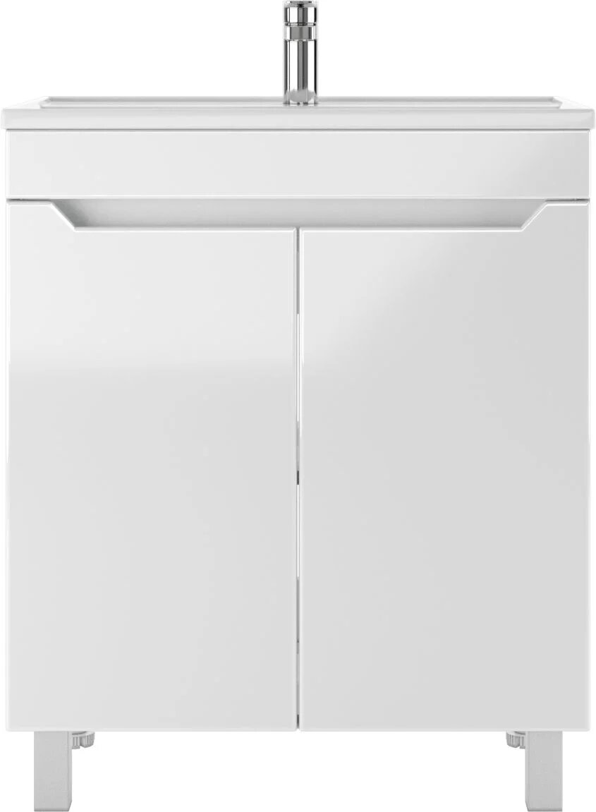 Тумба с раковиной Айсберг Мечта 70 напольная 71 см классика белая прямоугольная в современном стиле из МДФ из фарфора