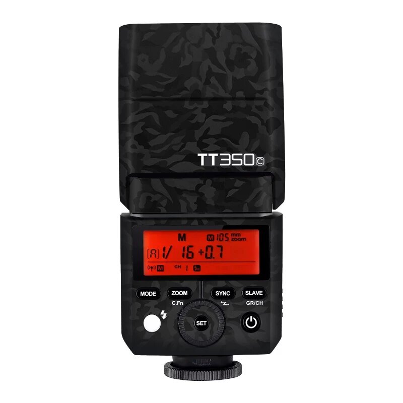 Флеш-лампа Godox TT350 с черным камуфляжным узором тени