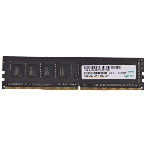 Оперативная память Apacer 8 ГБ DDR4 2133 МГц CL15 AU08GGB13CDYBGH 268000₽