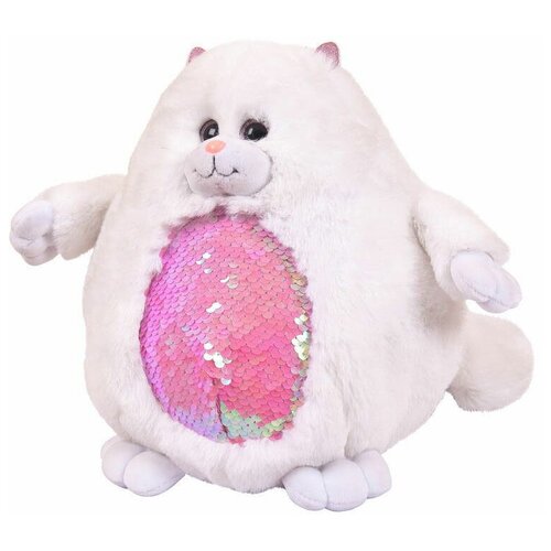 Мягкая игрушка ABtoys Кошка с пайетками, 20 см, белый мягкие игрушки abtoys кошка с пайетками 20 см