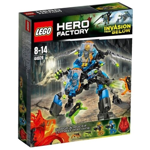 Конструктор LEGO Hero Factory 44028 Боевая машина Суржа и Роки, 188 дет. фигурка щенка спасателя роки игрушка роки щенок спасатель второе поколение