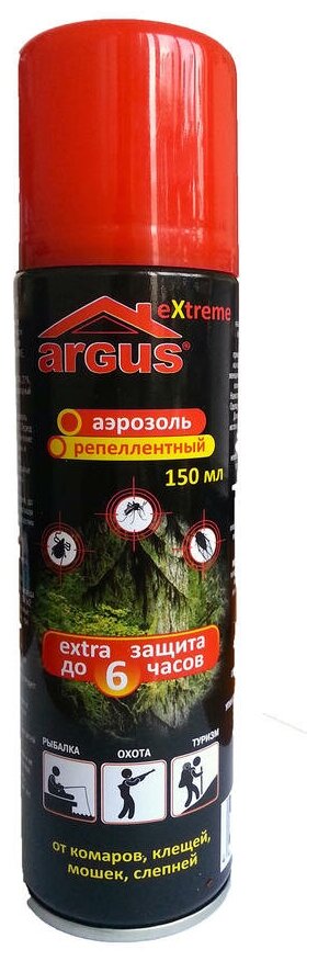 Аэрозоль ARGUS EXTREME репеллентный от комаров клещей мошек слепней