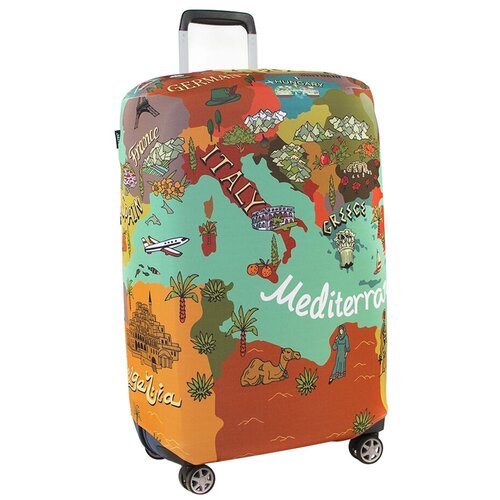 фото Чехол для чемодана ratel travel map of mediterranean l, разноцветный