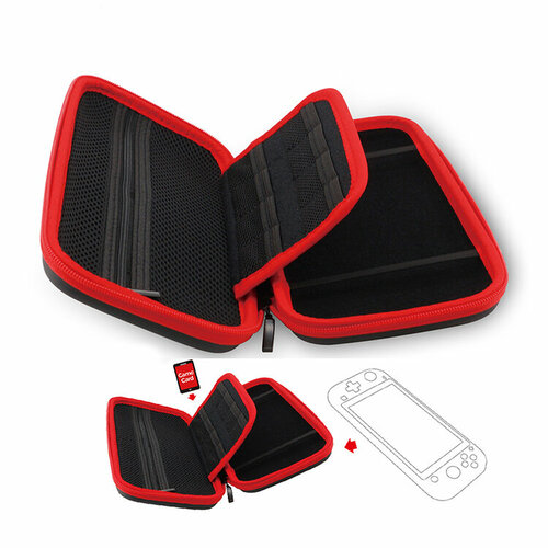 Dobe Защитный чехол Storage Case для консоли Nintendo Switch Lite (TNS-19091), черный/красный, 1 шт. dobe защитный чехол storage case для консоли nintendo switch lite tns 19091 черный красный 1 шт
