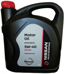 Синтетическое моторное масло Nissan 5W40 Value Advantage, 5 л