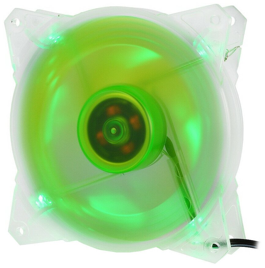 Вентилятор CROWN 120*120*25 1500об/мин 20дБ 4LED 3pin+MOLEX CMCF-12025S-1212, зелёный