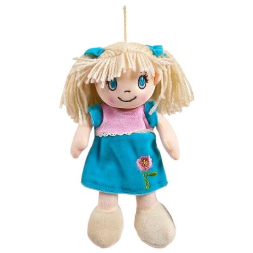 Мягкая игрушка ABtoys Кукла в голубом платье, 20 см, голубой/бежевый мягкая игрушка abtoys кукла в голубом платье 50 см голубой