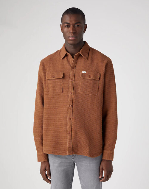 Рубашка Wrangler, размер M, коричневый