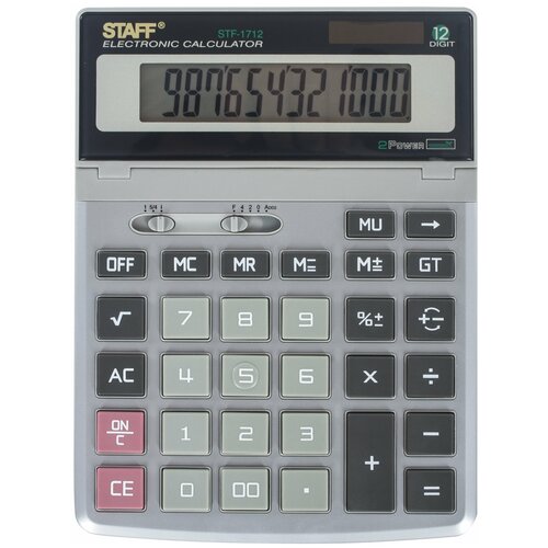 Калькулятор бухгалтерский STAFF STF-1712 металлик