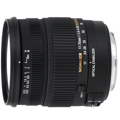 Объектив Sigma AF 17-70mm f/2.8-4 DC MACRO OS HSM Nikon F, черный sigma 18 200 mm f3 5 6 3 dc macro os hsm nikon