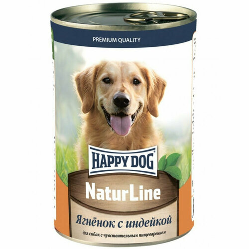 Консервы для собак HAPPY DOG Natur Line Ягненок с индейкой 410 г