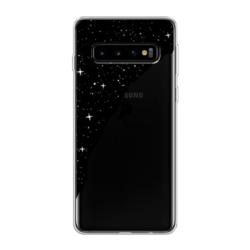 Силиконовый чехол на Samsung Galaxy S10 / Самсунг Галакси S10 Скалолаз в космосе, прозрачный силиконовый чехол на samsung galaxy s7 самсунг галакси с 7 скалолаз в космосе прозрачный