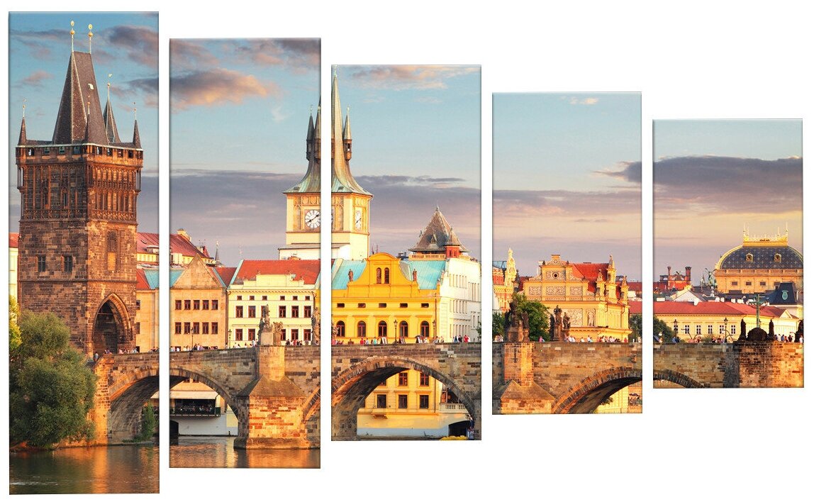 Картина модульная Картиномания "Карлов мост в Праге" размер 140х90 см