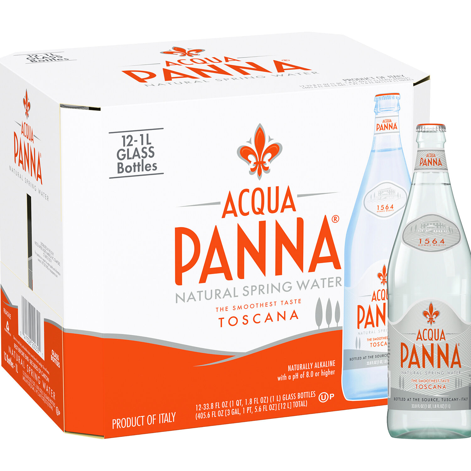 Acqua Panna 1л.*12шт. Негаз Стекло Аква Панна - фотография № 1