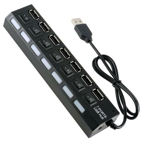 Разветвитель USB (Hub) DREAM UH1, 7 портов USB 2.0, с выключателями (1м)