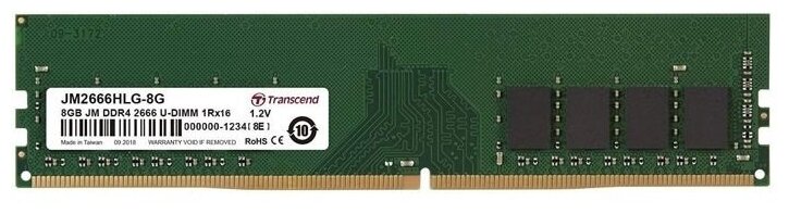 Модуль памяти Transcend 8GB U-DIMM DDR4, 2666МГц, 1Rx16 CL19 1.2V