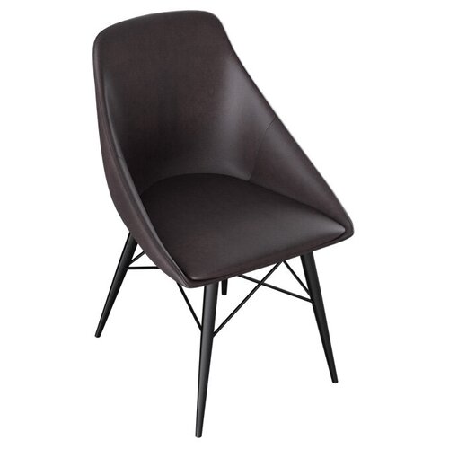 фото Стул «монти-люкс» (эмаль черный муар /искусственная замша коричневая (pluton 221)) трия