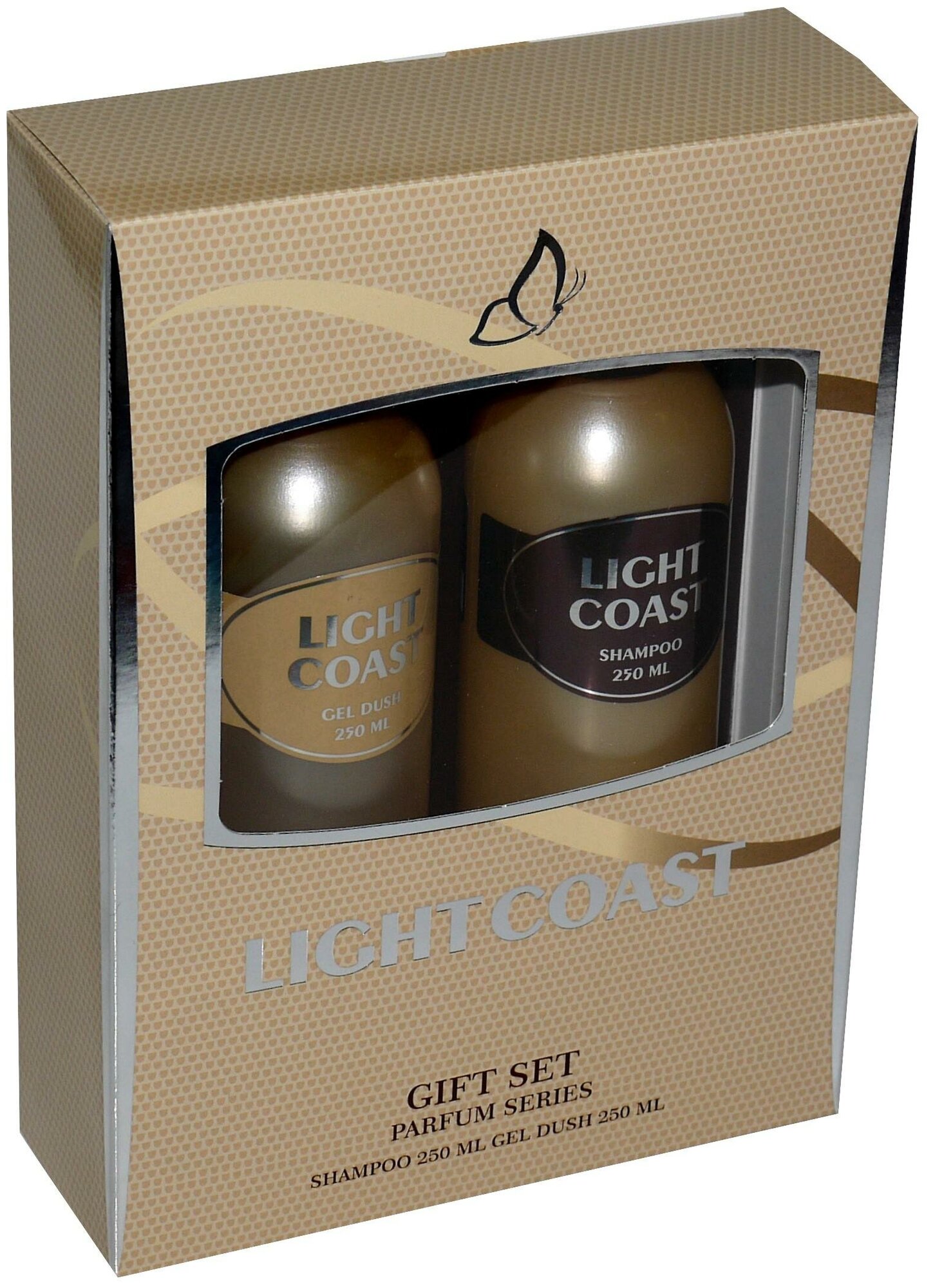 Набор косметический парфюмерный для женщин Light Coast (шампунь 250 мл + гель для душа 250 мл)