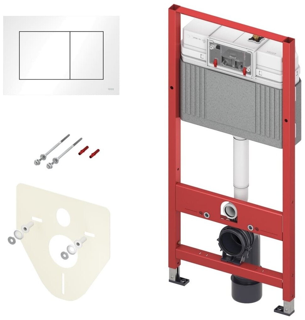 Комплект TECEbase 2.0 для установки подвесного унитаза с панелью смыва TECEnow, белая 9400413