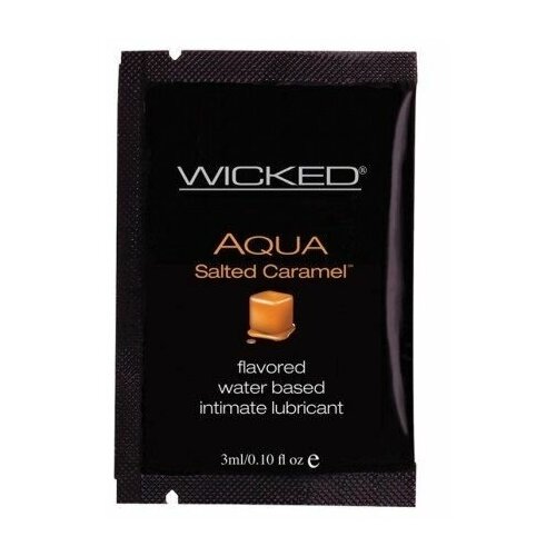 Лубрикант со вкусом соленой карамели Wicked Aqua Salted Caramel - 3 мл.