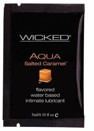 Лубрикант со вкусом соленой карамели Wicked Aqua Salted Caramel - 3 мл.