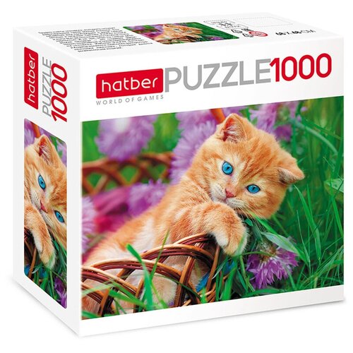 Пазл Hatber Little Friends Котенок в корзинке (1000ПЗ2_14059), 1000 дет., мультиколор