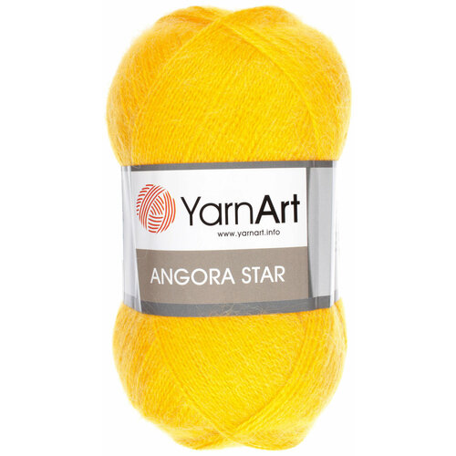 Пряжа Yarnart Angora Star желтый (3006), 20%шерсть/80%акрил, 500м, 100г, 3шт