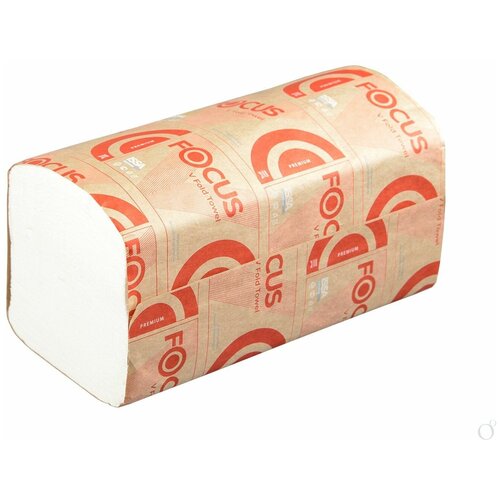 Focus Полотенце бумажное листовое 2-сл V-сложения Premium Белое H-5049974 ., белый, первичная целлюлоза  - Купить
