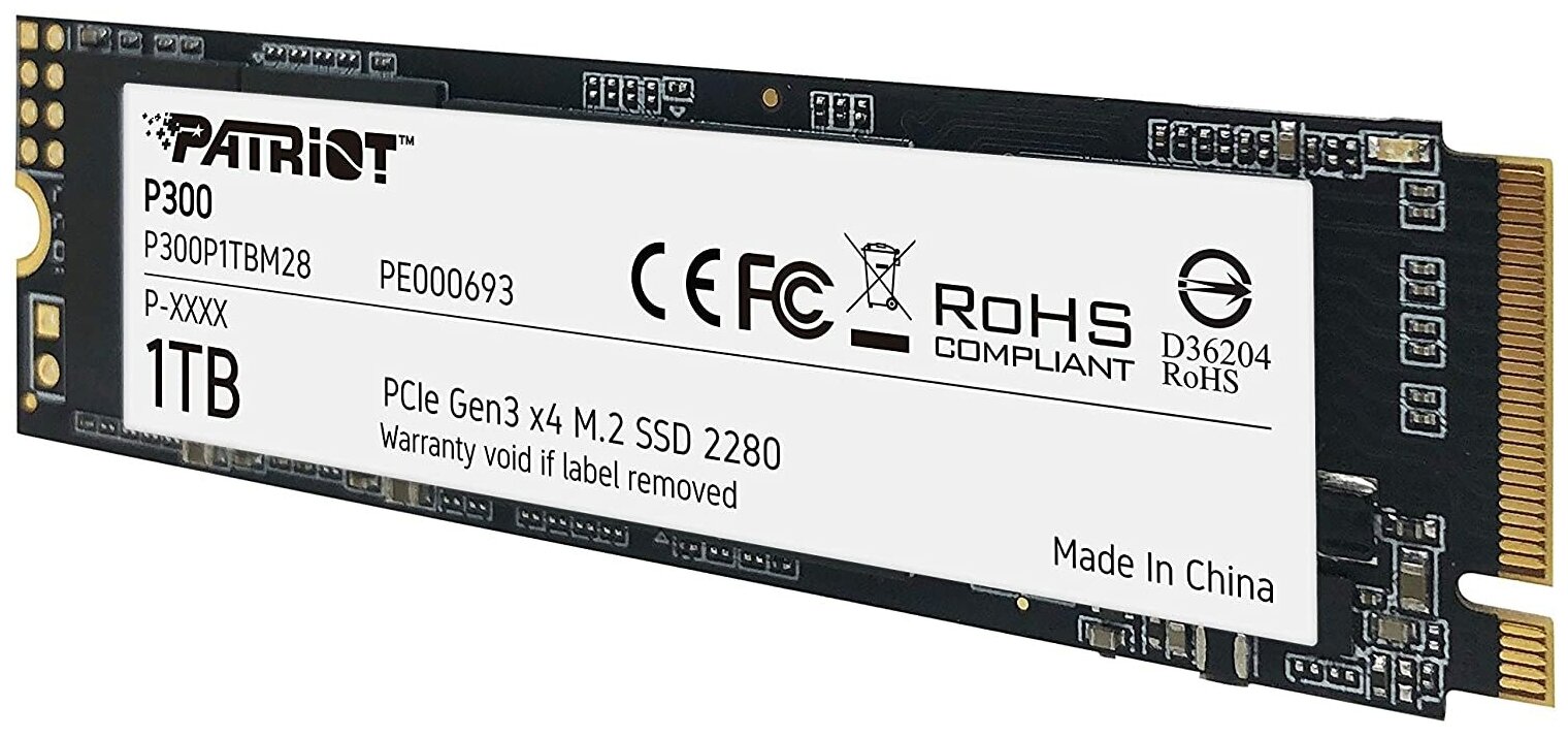 SSD накопитель PATRIOT P300 1ТБ, M.2 2280, PCI-E x4, NVMe - фото №3