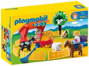 Набор с элементами конструктора Playmobil 1-2-3 6963 Мини зоопарк