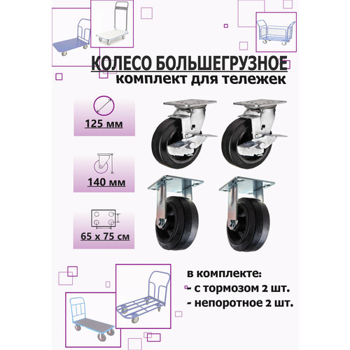 Комплект колес №1 большегрузные 100мм 4шт.