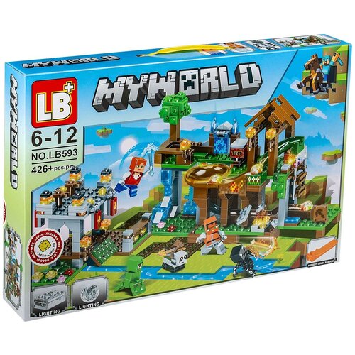 My World LB593 Сражение в деревне конструктор лего майнкрафт my world minecraft сражение в деревне с led подсветкой 426 деталей