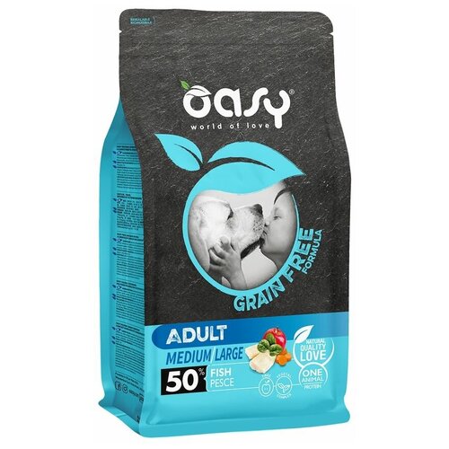 Сухой корм для собак Oasy беззерновой 1 уп. х 1 шт. х 2.5 кг (для средних пород) oasy dry grain free medium