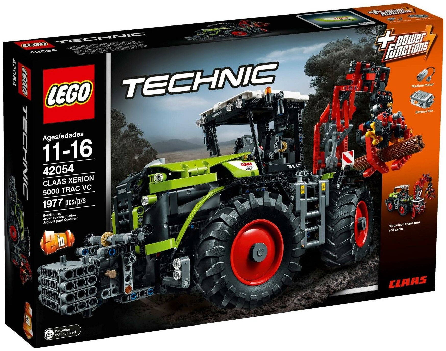 LEGO Technic 42054 Мощный трактор Claas Xerion 5000, 1977 дет.