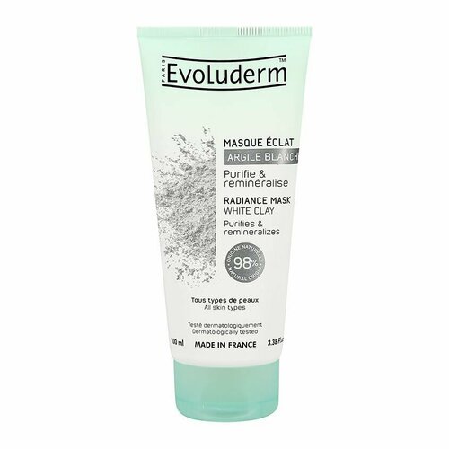 Маска для лица EVOLUDERM с белой глиной (для сияния кожи) 100 мл