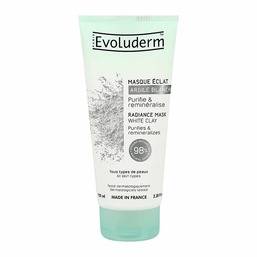 Маска для лица EVOLUDERM с белой глиной (для сияния кожи) 100 мл