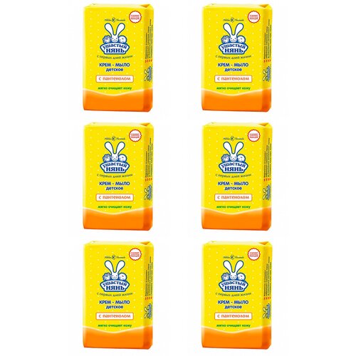 Ушастый нянь детское крем-мыло с пантенолом 90г набор 6*90г/с первых дней жизни/гипоаллергенное