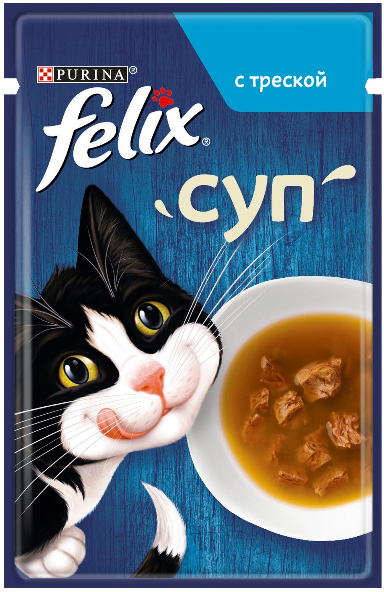 Felix Паучи Суп для кошек с треской Soup Cod 123786711247913312522616 | Soup Cod 0,048 кг 35039 (2 шт)