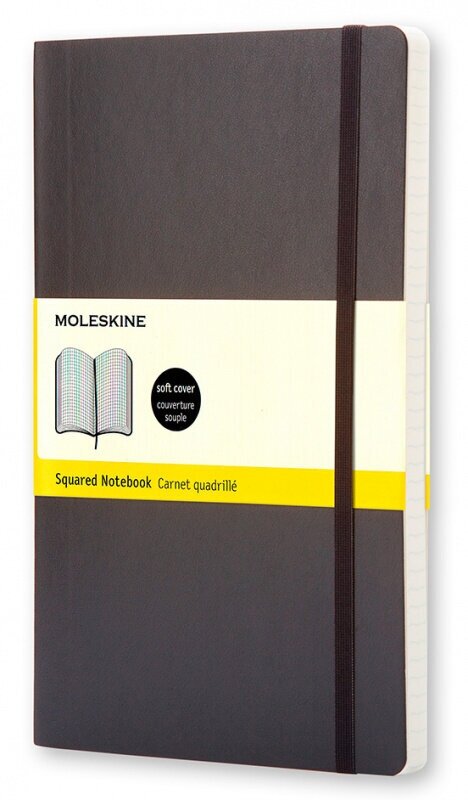 Блокнот Moleskine CLASSIC SOFT QP612 9x14 см 192стр. в клетку, мягкая обложка, черный