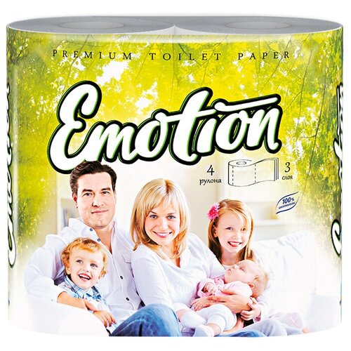 Туалетная бумага Мягкий знак Emotion Family белая трехслойная 4 рул. туалетная бумага мягкий знак emotion family белая трехслойная 4 рул