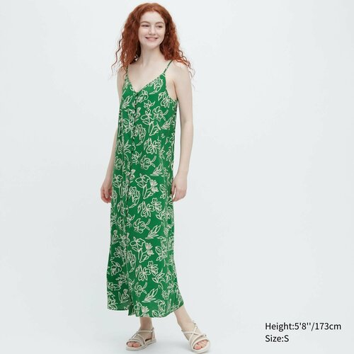 Платье Uniqlo, вискоза, размер XXS, зеленый