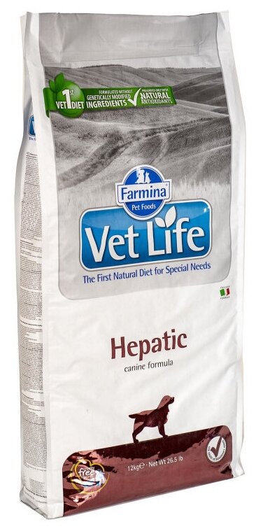 Лечебный корм для собак Farmina Vet Life Dog Hepatic при заболевании печени ,12 кг