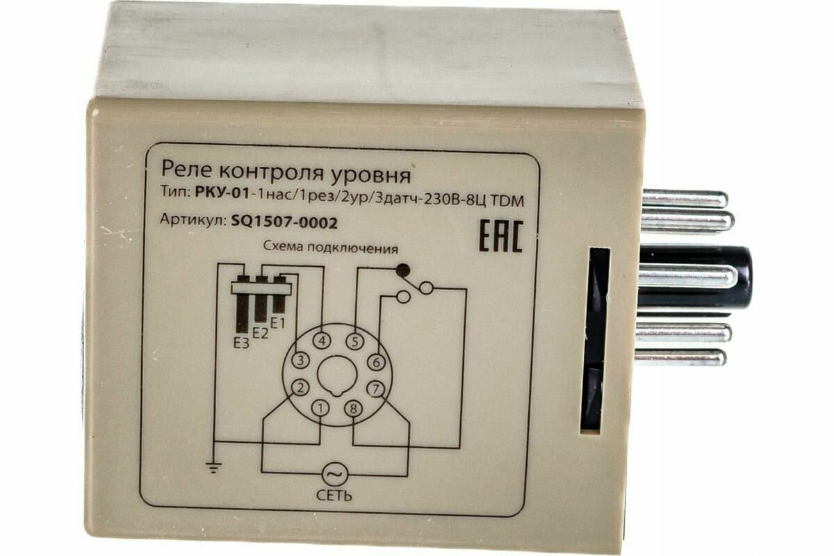 Реле контроля уровня РКУ-01-1нас/1рез/2ур/3датч-230В-8Ц (без датчиков) TDM