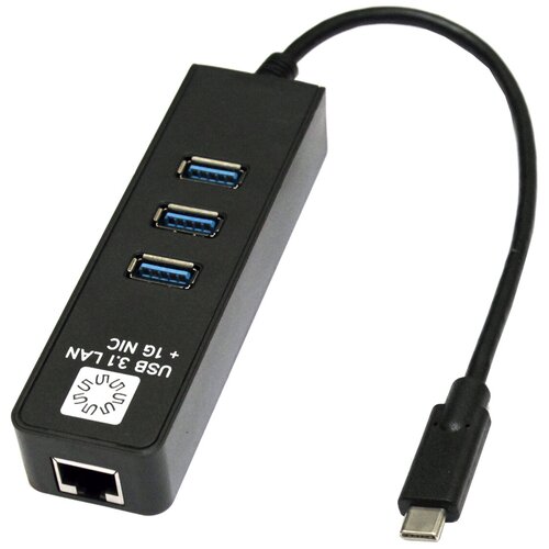 USB-концентратор 5bites UA3C-45-10BK, разъемов: 3, черный сетевая карта с usb на rj45 без драйвера 2 5 ггц гигабитная сетевая карта type c на rj45 сетевая карта usb